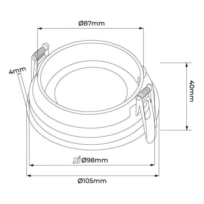 Spot Embutir Nordecor Loyo Pro Alumínio Redondo 1L PAR20 Branco Ø105x40mm 80025
