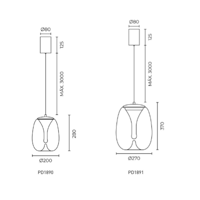 Pendente Casual Light Studioluce Zug Fumê e Cromado 8 watts 2700K Ø200x280mm PD1890FM