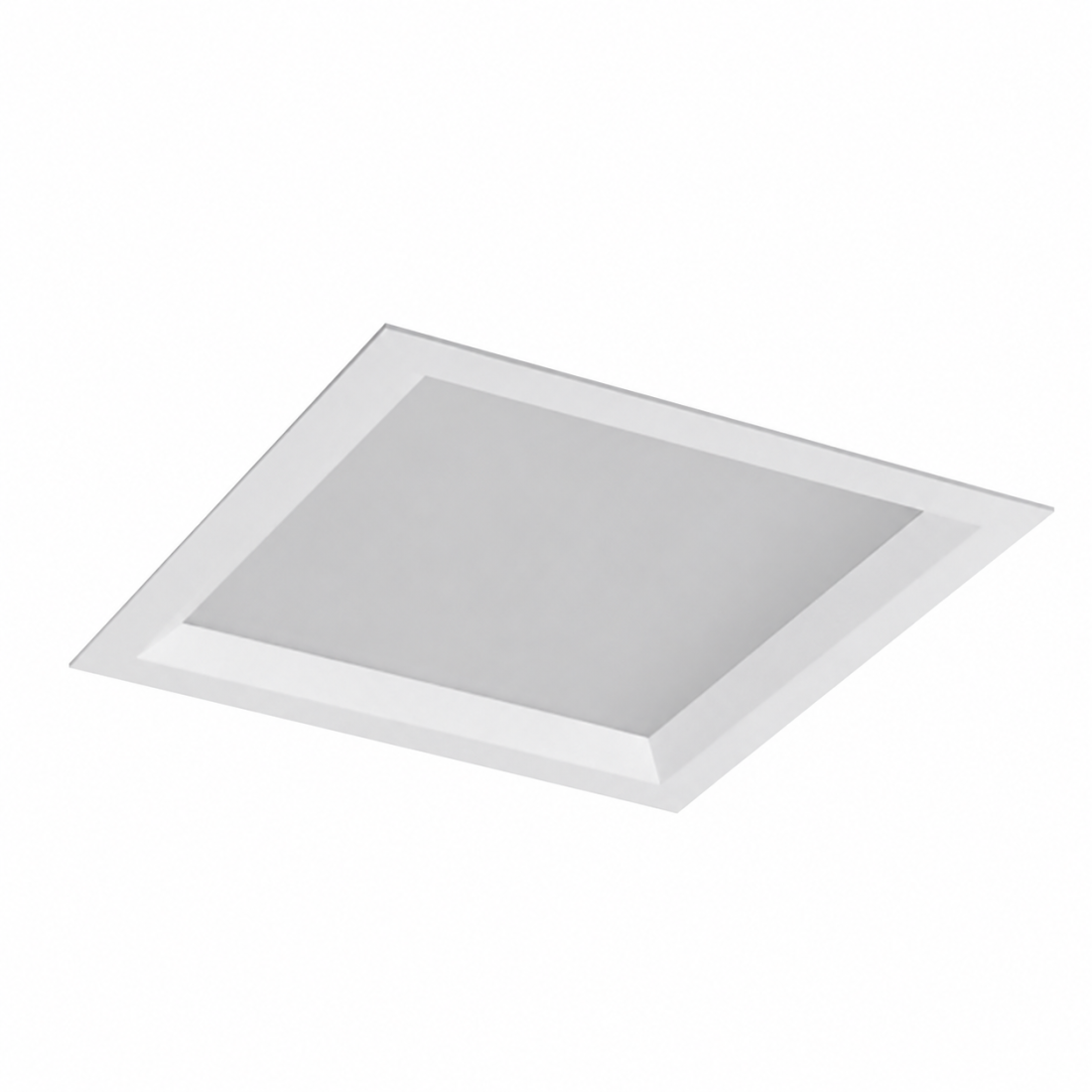 Plafon Embutido com Recuo Belly Iluminação Acrílico Fosco 6L E27 500x500mm E-90/50