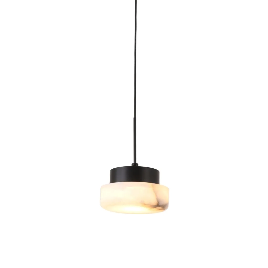 Pendente Bella Iluminação Bast Pedra Natural e Preto 1xG9 Ø140x190mm BAS1PD01NA10