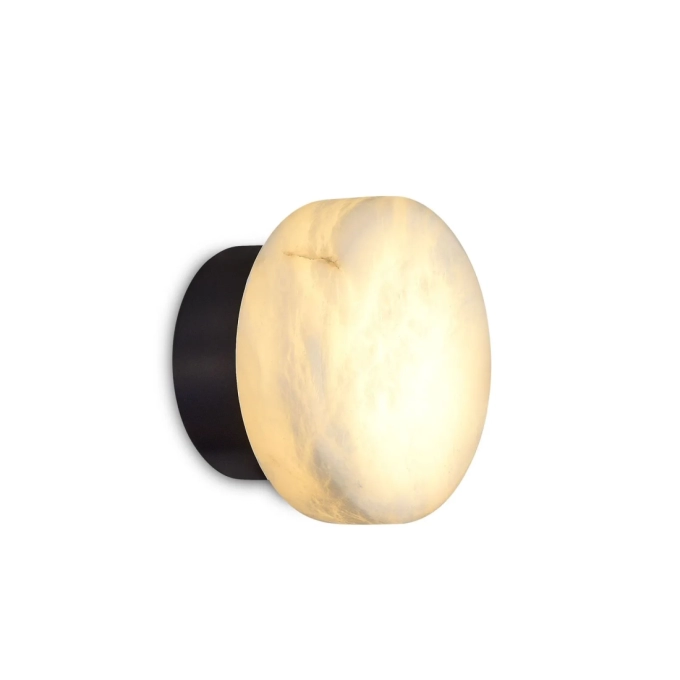 Arandela Bella Iluminação Bast Pedra Natural e Preto 1xG9 Ø140x90mm BAS1AR01NA10