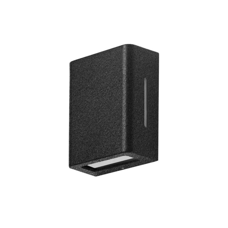 Arandela Germany Fussen 2 Aletas Laterais Alumínio Preto Texturizado e Vidro 2L G9 IP43 130x100x50mm 15140410-51