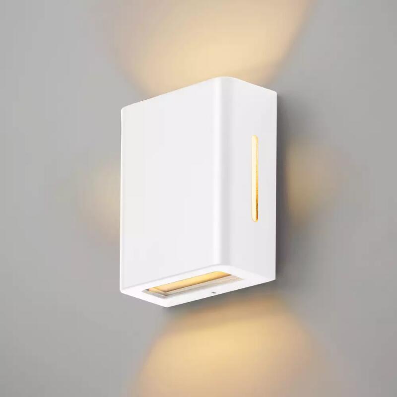 Arandela Germany Fussen 2 Aletas Laterais Alumínio Branco Fosco e Vidro 2L G9 IP43 130x100x50mm 15140410-11