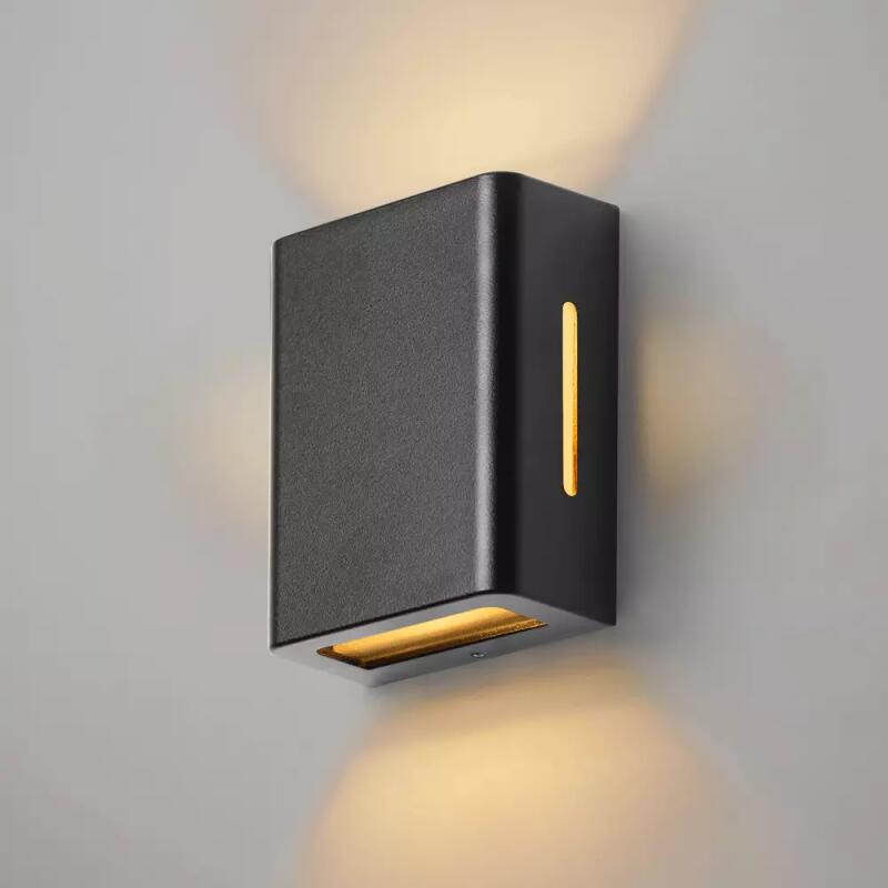 Arandela Germany Fussen 2 Aletas Laterais Alumínio Preto Fosco e Vidro 2L G9 IP43 130x100x50mm 15140410-16