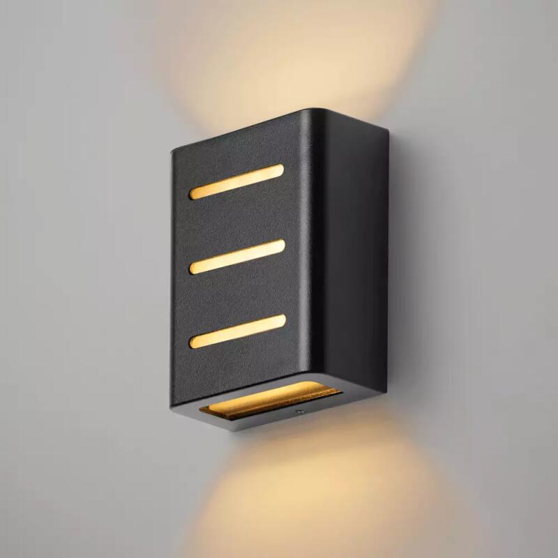 Arandela Germany Fussen 3 Aletas Alumínio Preto Fosco e Vidro 2L G9 IP43 130x100x50mm 15133410-16