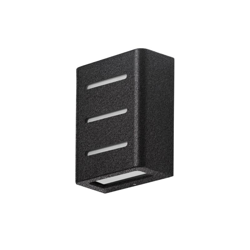 Arandela Germany Fussen 3 Aletas Alumínio Preto Texturizado e Vidro 2L G9 IP43 130x100x50mm 15133410-51