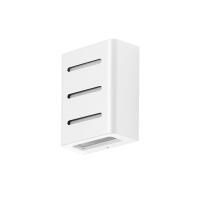 Arandela Germany Fussen 3 Aletas Alumínio Branco Fosco e Vidro 2L G9 IP43 130x100x50mm 15133410-11