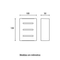 Arandela Germany Fussen 3 Aletas Alumínio Marrom Gold e Vidro 2L G9 IP43 130x100x50mm 15133410-12