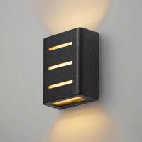 Arandela Germany Fussen 3 Aletas Alumínio Preto Texturizado e Vidro 2L G9 IP43 130x100x50mm 15133410-51
