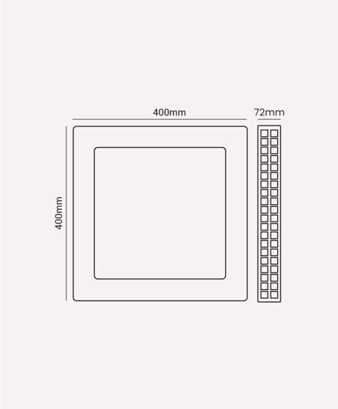 Plafon Sobrepor Opus Gemini 24 Watts 3000K Bivolt 400x400x75mm OPS 31255
