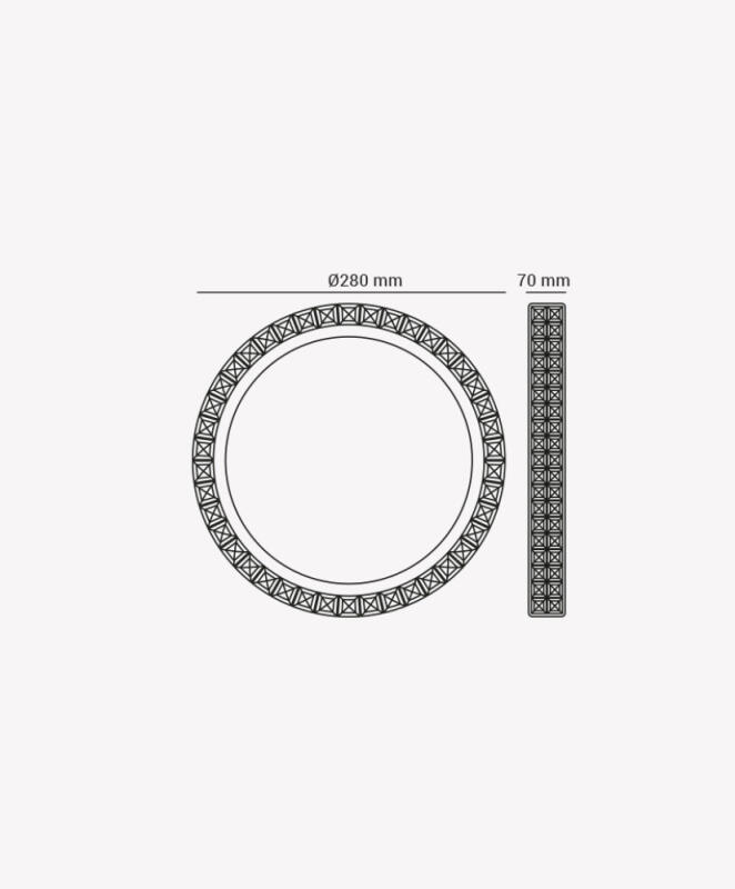 Plafon Sobrepor Opus Sagitta 12 Watts 3000K Bivolt  Ø280x70mm OPS 36052