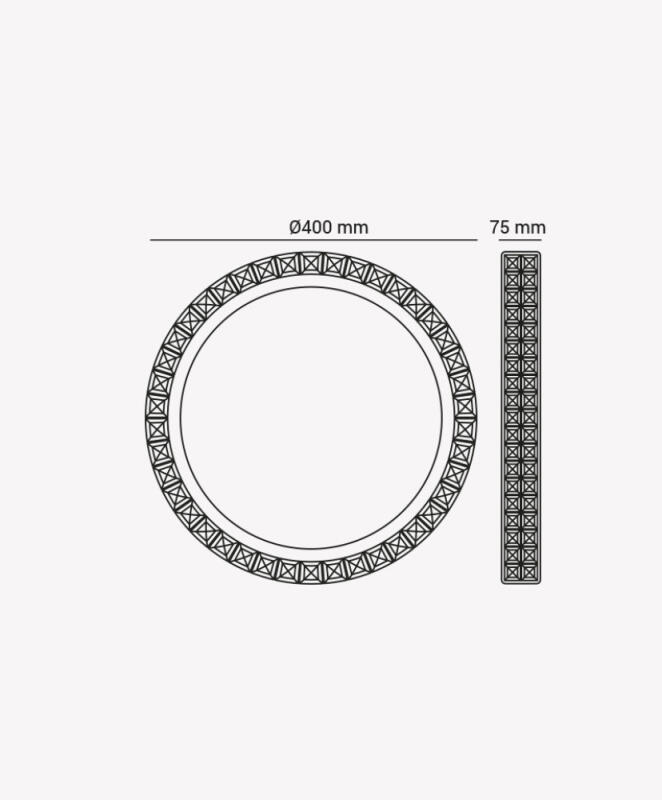 Plafon Sobrepor Opus Sagitta 24 Watts 3000K Bivolt Ø400x75mm OPS 36069