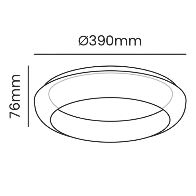 Plafon Sobrepor Opus Mocha 37 Watts 3000K-6000K Bivolt Ø390x76mm OPS 00071