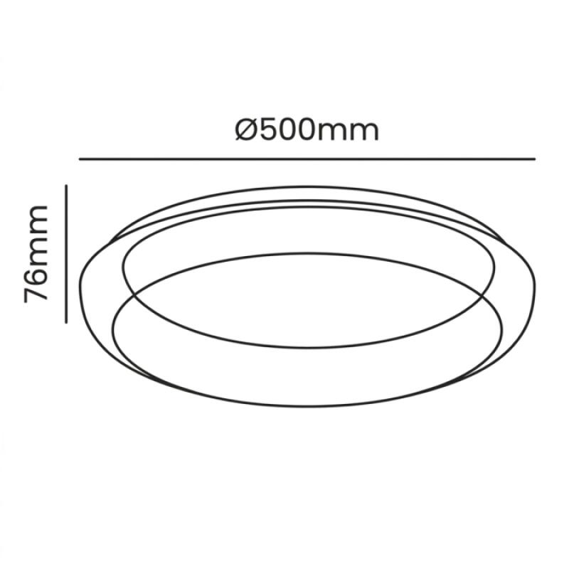 Plafon Sobrepor Opus Mocha 56 Watts 3000K-6000K Bivolt Ø500x76mm OPS 00088