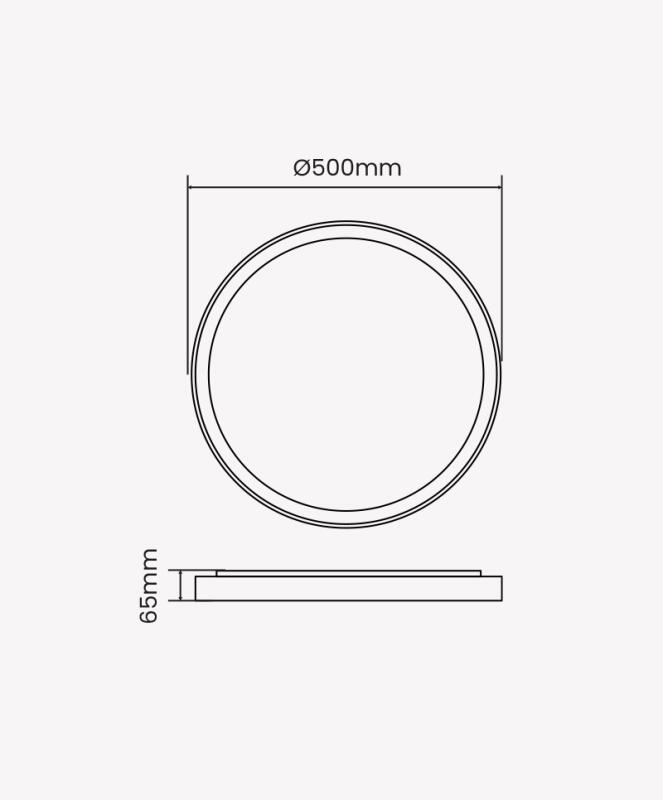 Plafon Sobrepor Opus Uyuni 36 Watts 3000K - 4000K - 6000K Bivolt Ø500x65mm OPS 89061