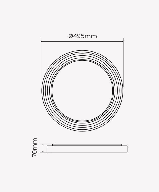 Plafon Opus Fusion Branco 36 watts 3000K - 6500K Bivolt  Ø495X70mm OPS 89078