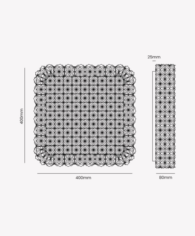 Plafon Opus Pinya Dourado 48 watts 3000K - 4000K - 6500K Bivolt 550x550x105mm OPS 87418
