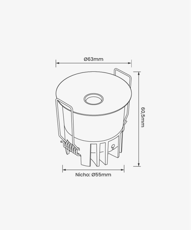 Spot LED Mimet Cross Opus 45° 7 watts 3000K Branco Bivolt  OPS 38407