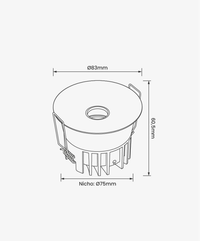 Spot LED Mimet Cross Opus 18° 12 watts 3000K Branco Bivolt  OPS 38414
