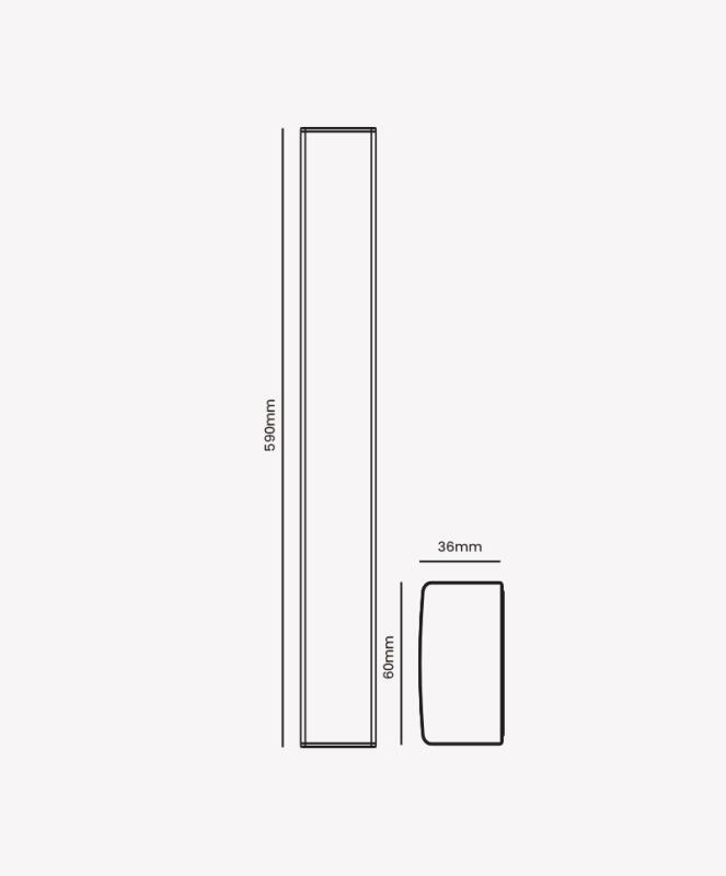 Luminária LED Opus Flat 125° IP20 18 watts 4000K 590x60x36mm Preto OPS 89818