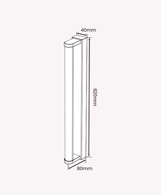 Arandela Opus Tube 10W 3000K 156° Preto  620x40x80mm OPS 34706