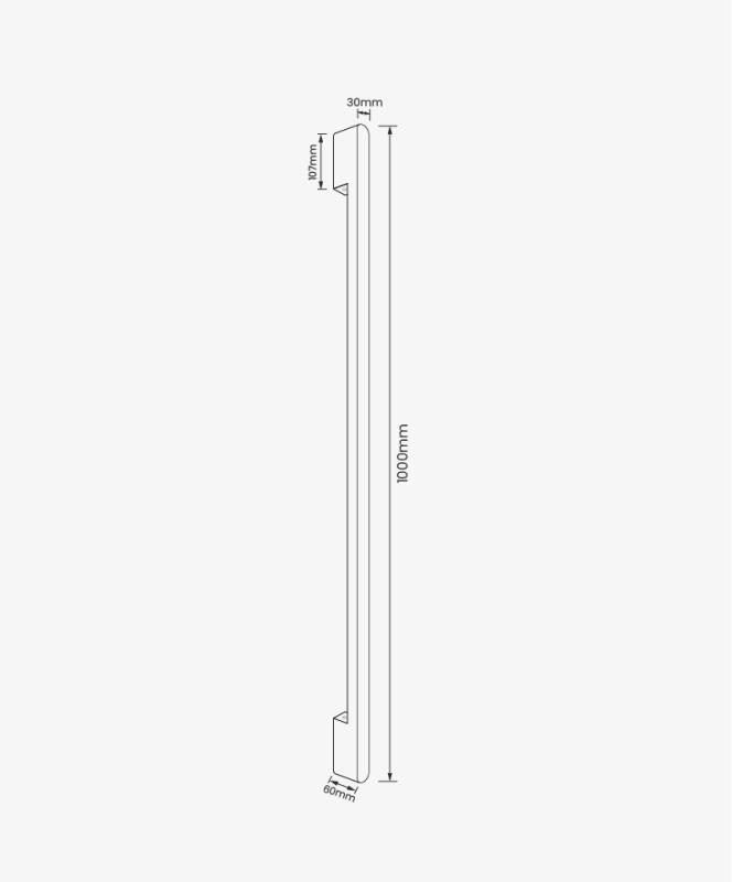  Arandela Opus Portal 12W 3000K Preto 60x1000x30mm OPS 89290