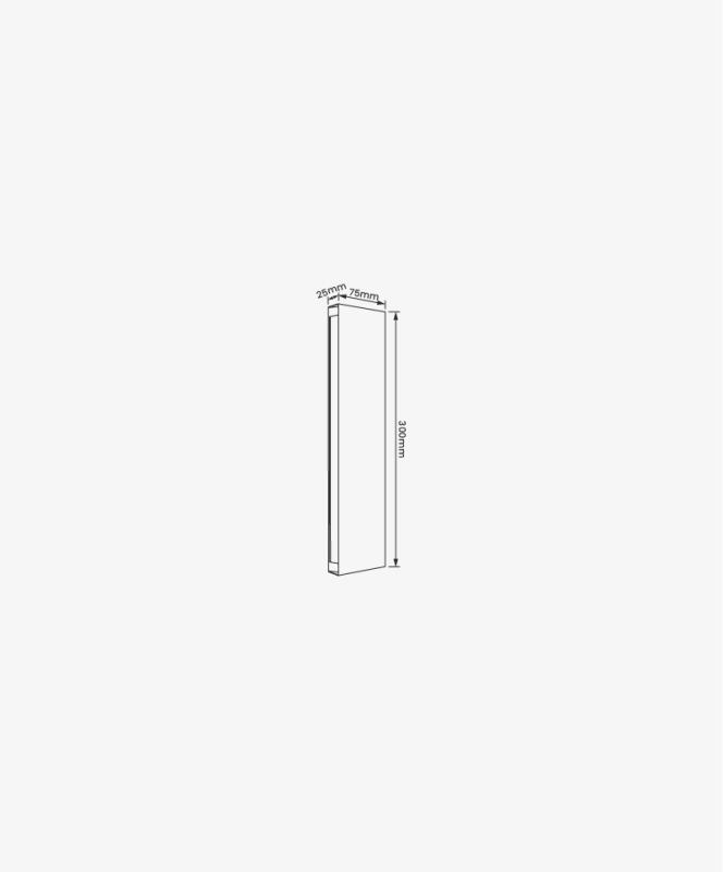  Arandela Opus Trapezio 6W 3000K 220° Preto 25x75x300mm OPS 89306