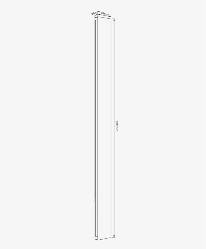 Arandela Opus Trapezio 18W 3000K 220° Preto 25x75x900mm OPS 89320