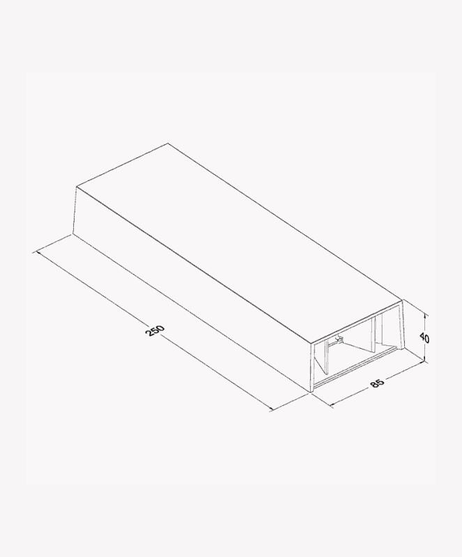 Arandela Opus Flaps Pro 6W 3000K 0-70° Branco  85x40x250mm OPS 34621