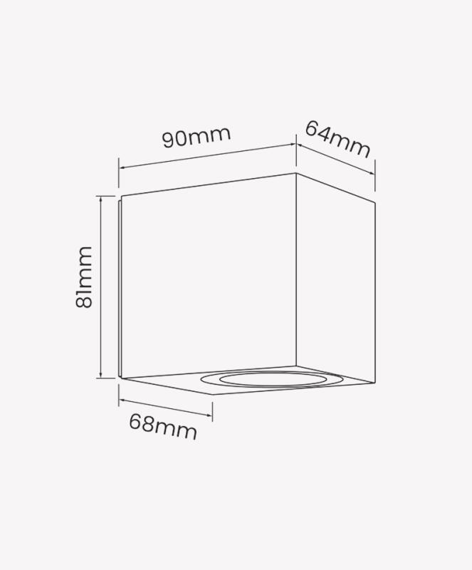 Arandela Opus Solo GU10 Preto 81×68×90mm OPS 36281