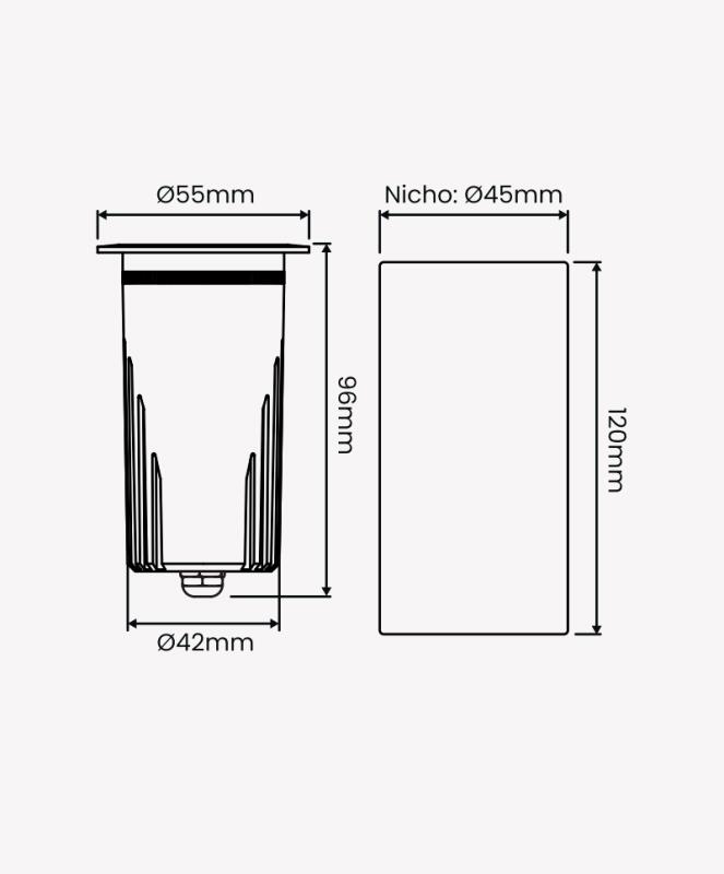 Embutido Solo Darwin Opus LED 7 watts 3000K 15° a 45° Preto IP67 55x96mm OPS 89498