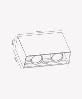 Arandela Opus Clessidra QUAD 4W 3000K 40° Preto 118x75x40mm OPS 88514