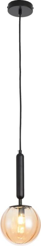 Pendente Skylight Basic Preto e Vidro Âmbar 1L G9 Bivolt 150x330mm SKY-3123PTAB