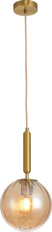 Pendente Skylight Basic Dourado e Vidro Âmbar 1L G9 Bivolt 200X388mm SKY-3123G-DOAB