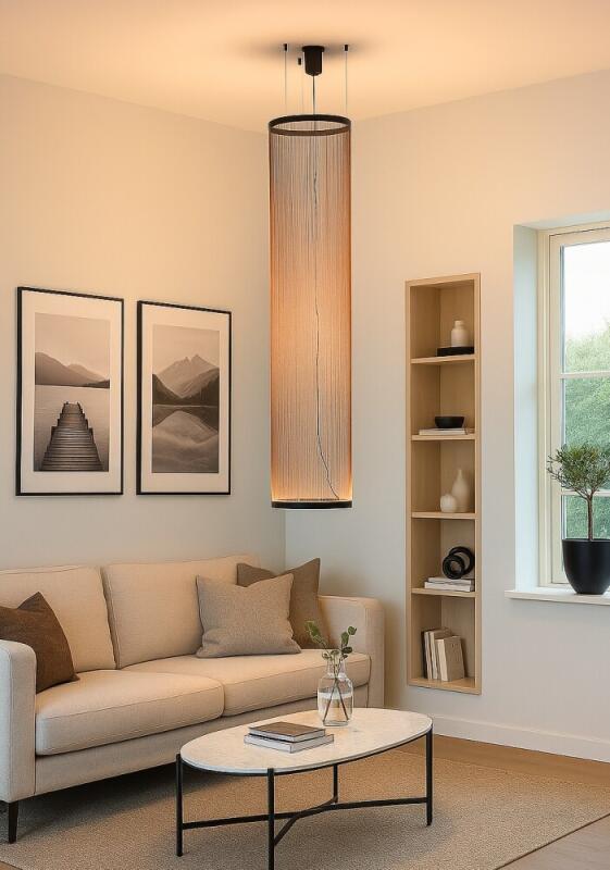 Pendente Skylight Blis Preto e Fios Bronze 30 Watts 3000K Bivolt 370X1930mm SKY-4123