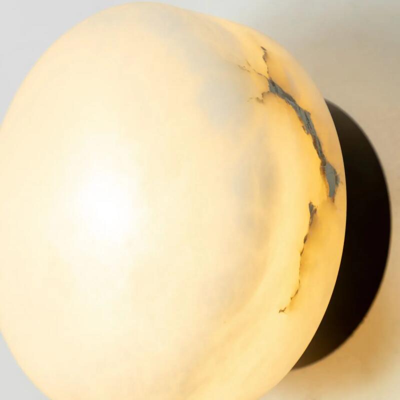 Arandela Bella Iluminação Bast Pedra Natural e Preto 1xG9 Ø140x90mm BAS1AR01NA10