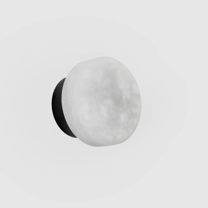 Arandela Bella Iluminação Bast Pedra Natural e Preto 1xG9 Ø140x90mm BAS1AR01NA10