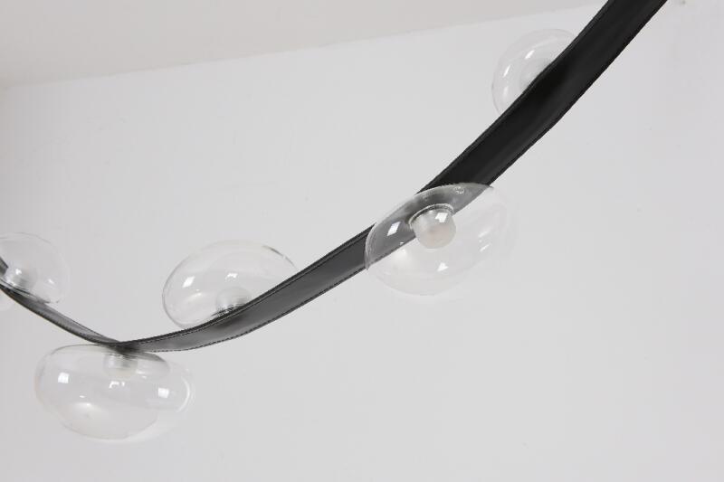 Pendente Skylight Belt Preto e Vidro Transparente 14 Watts 3000K Bivolt 3000mm SKY-4120VDTP