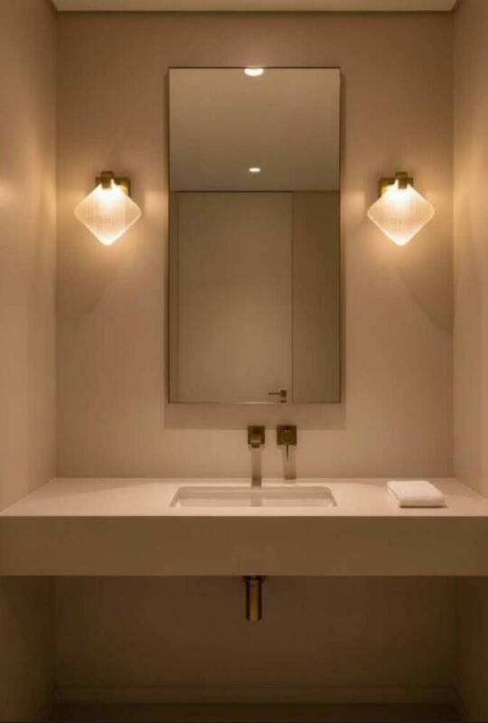 Arandela Skylight Sand Quadrada Metal Dourado e Pedra Natural 3 watts 3000K Bivolt 150x170mm  SKY-3009QD-SL