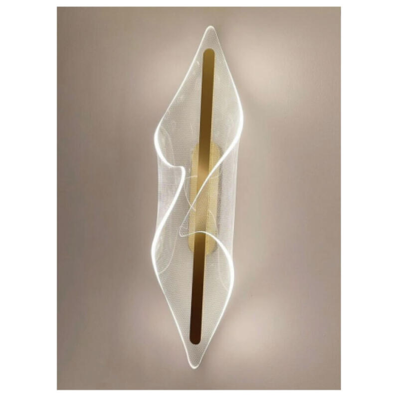 Arandela Skylight Fin Dourado e Acrílico Translúcido 5 Watts 3000K Bivolt 120x300mm SKY-4103AR