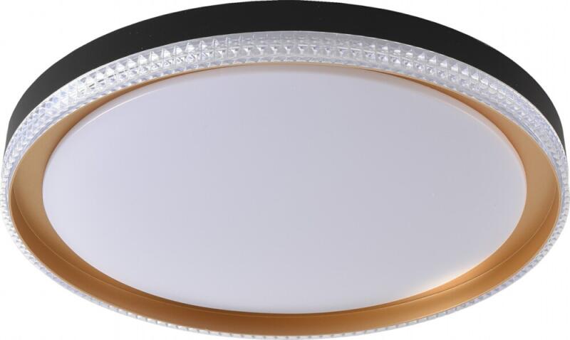 Plafon Skylight Queenstown Redondo Preto Dourado e Branco 27 watts 3000K Bivolt 410x70mm SKY-4040PTDO