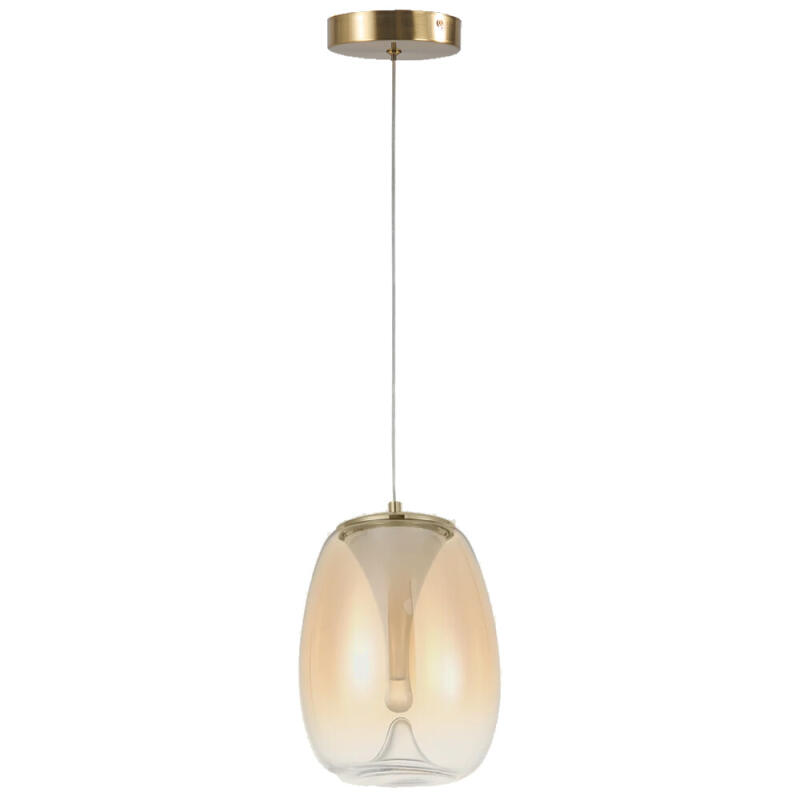 Pendente Skylight Vortex Dourado e Vidro Âmbar 8 Watts 3000k Bivolt 200x280mm SKY-4141AB