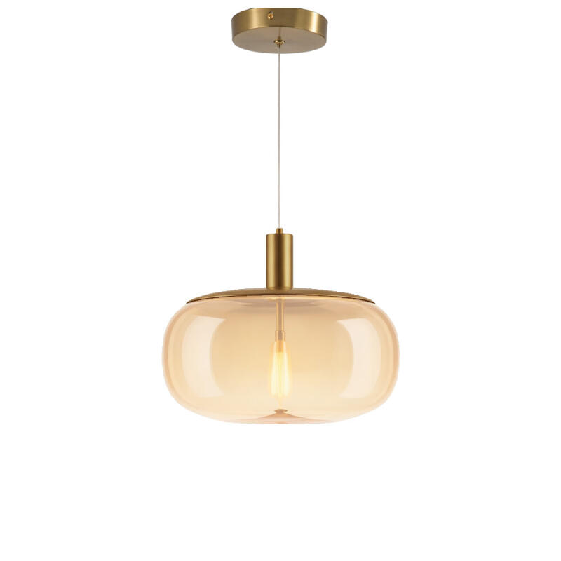 Pendente Skylight Dart Dourado e Vidro Âmbar 3 Watts 3000k Bivolt 300x210mm SKY-4142