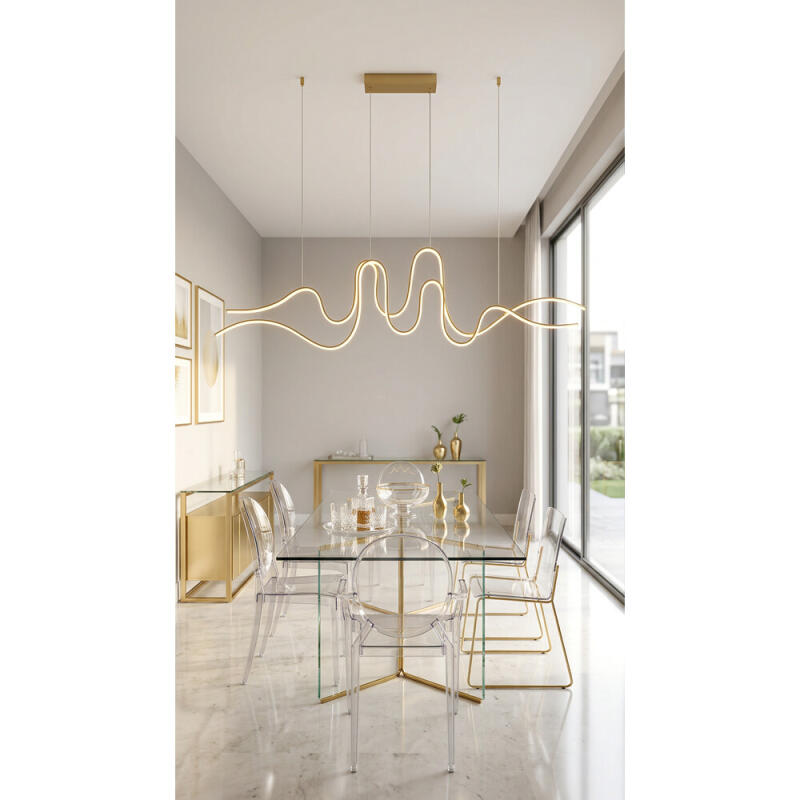 Pendente Skylight Hawkins Dourado 70 Watts 3000k Bivolt 1500mm SKY-4140