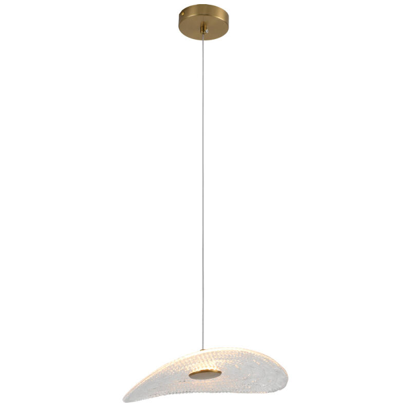 Pendente Skylight Drum Dourado e Vidro Translúcido 3 Watts 3000k Bivolt 300mm SKY-4134M