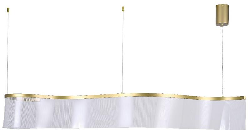 Pendente Skylight Sinuous Dourado e Acrílico Translúcido 24 watts 3000K Bivolt 1000x220mm SKY-4028S