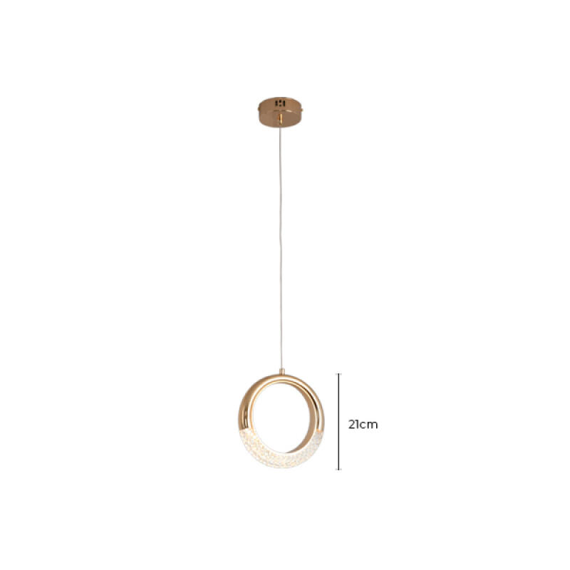 Pendente Skylight Diamond Dourado 10 Watts 3000k Bivolt 210mm SKY-3097