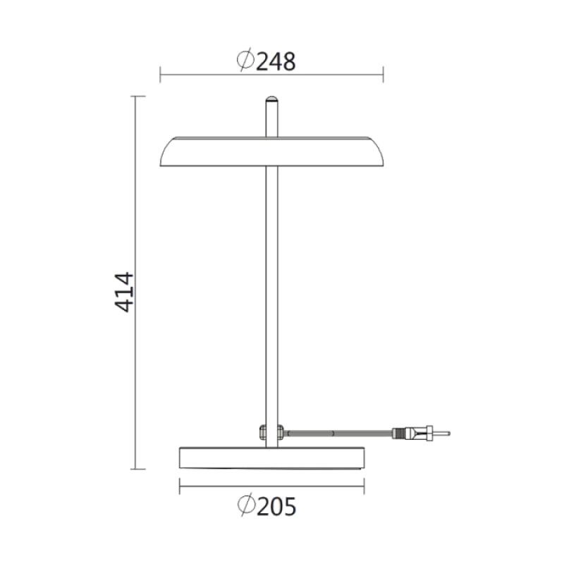 Luminaria de Mesa Spotline Dalu 19 watts 3000K 248x248x414,5mm 1144/1