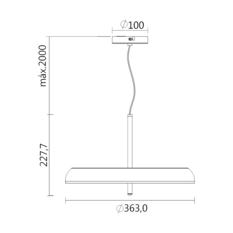 Pendente Spotline Dalu Direto 27 watts 3000K 363×363×227,7mm 1146/36
