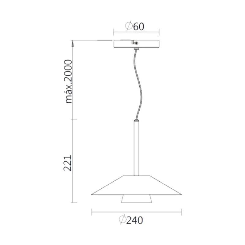 Pendente Spotline Led Llio 12 Watts 3000k Bivolt 240x240x221,2mm 1139/24